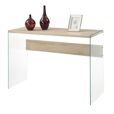 Convenience Concepts Soho Console Table in Weathered White Wood Finish