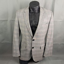 BOSS Hugo Boss The James 3 Sportcoat 40L Mens Check Wool Tesse Lanificio Biella