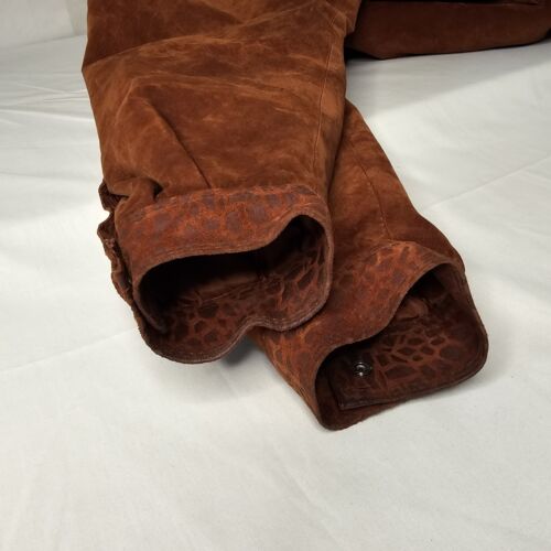 Vintage Avanti Burnt Orange Leopard Print Pig Suede Jacket Womens Size Medium - Picture 8 of 20