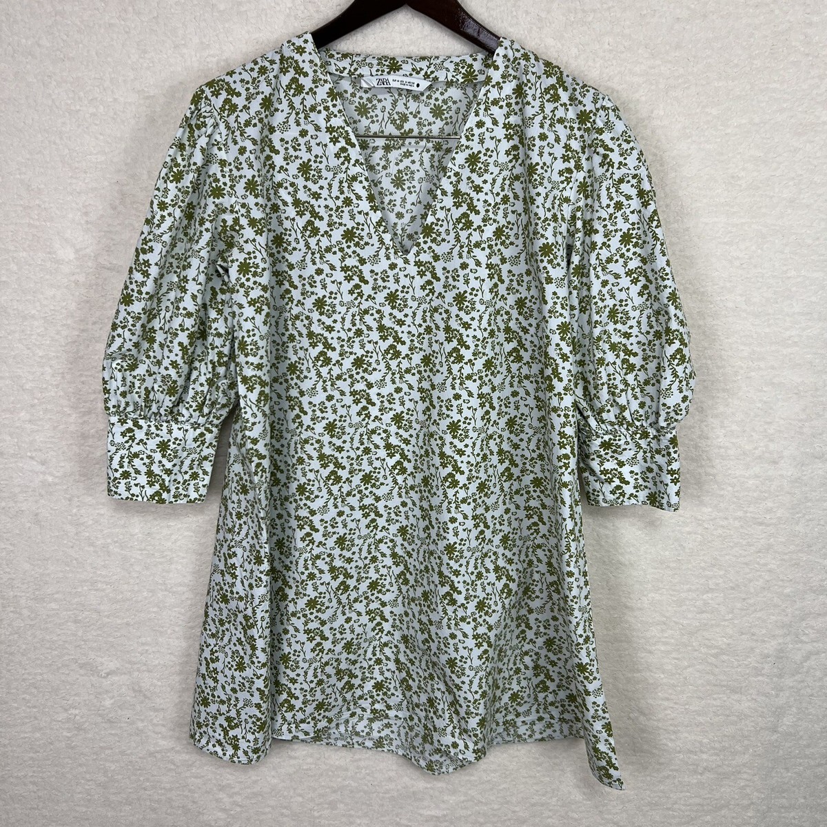 Womens Dresses Zara Floral Puff Sleeve Dress Zara Dress Women's M