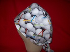 Men/Women Surgical Scrub Cap Lined GOLF Ball's and Tee's Very Cool 100 Cotton