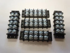 38770-0105 Panel Mount Barrier Terminal Block, 2 Row, 5 Positions, 22 AWG, 14 AW