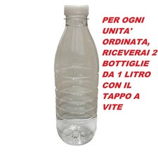 Bottiglia IN PLASTICA PET da 1 litro CON TAPPO A VITE per vino olio acqua 2 PZ
