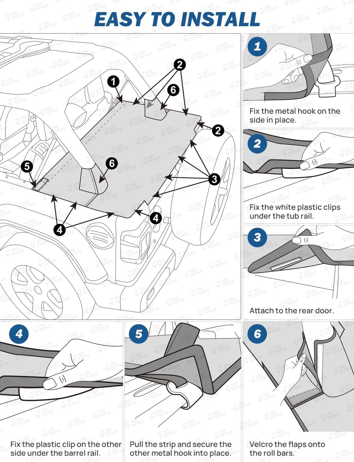 JOYTUTUS Tonneau Cover Compatible with Wrangler JK 2 Doors, JK Cargo Trunk Co...