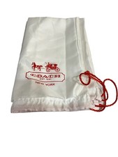 Coach -Silky Dust Bag- 23"x19"-Drawstring- NEW -SATIN INTERIOR -RED COACH LOGO