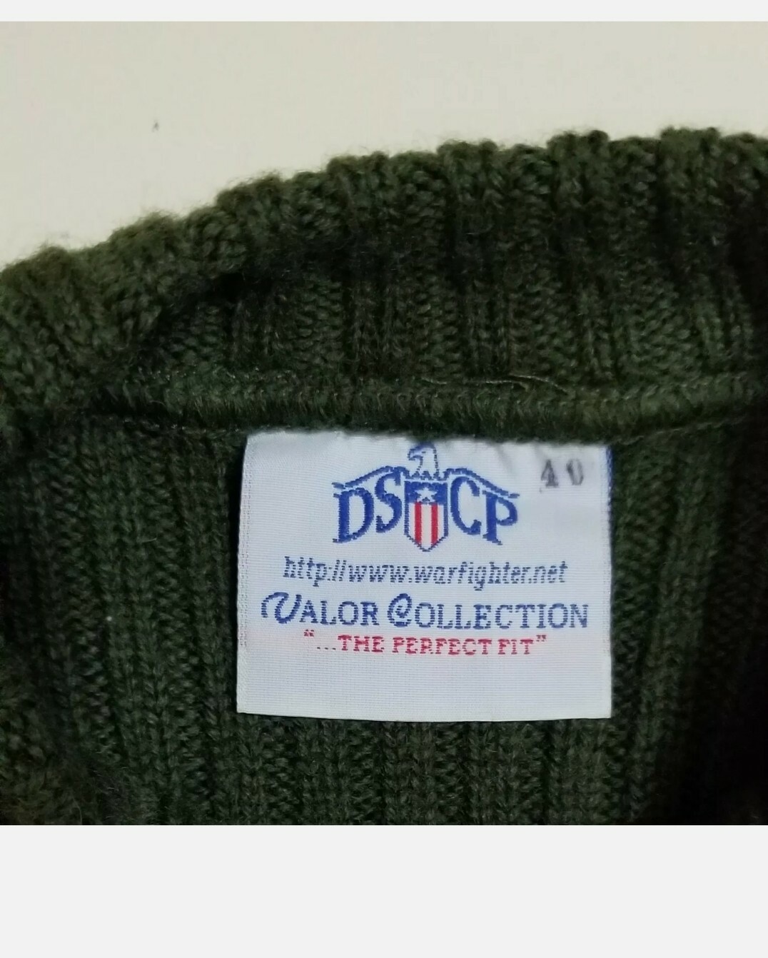 US Marine Corps DSCP Valor Collection Olive Green Wool Knit Sweater Military 36