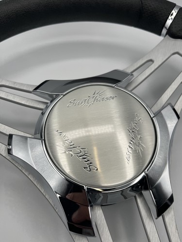 Verona Boat Steering Wheel Brushed Aluminum Spokes KEYED or SPLINED | SunChaser - Picture 21 of 23