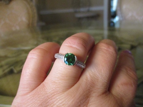 Victoria Wieck Sterling Silver Emerald & White Absolute CZ Ring Size 7 - 第 3/6 張圖片