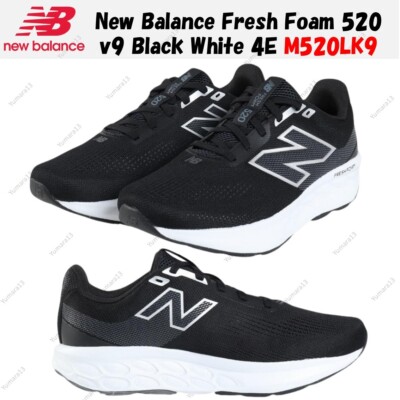 New Balance Fresh Foam ブラック/ホワイト New Balance Fresh Foam 520 v9 Black White 4E M520LK9 Men's Size | eBay