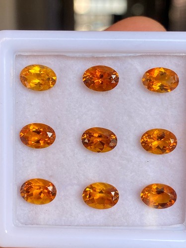Lotto all'ingrosso ovale 7x5 mm PIETRA PREZIOSA NATURALE CITRINO GIALLO DORATO SCINTILLANTE - Foto 3 di 7