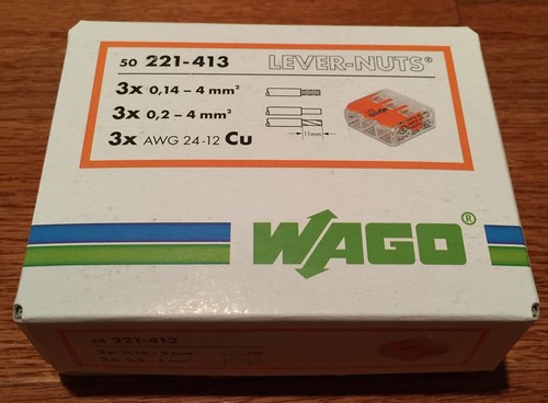 50 pcs WAGO 221-413 COMPACT Splicing Connectors 3 pole Lever Nuts FREE SHIPPING! - Picture 6 of 9