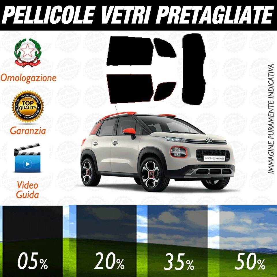 Citroen C3 Aircross dal 2018 ad OGGI Pellicole Oscuramento Vetri Posteriori Auto