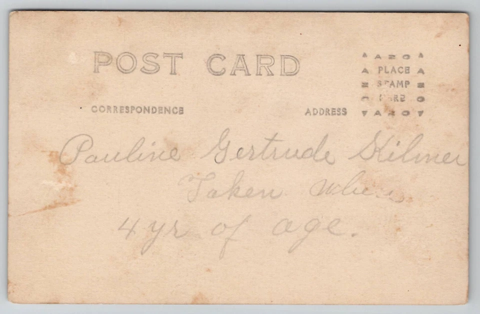 RPPC Dillsburg PA Cute Pauline Kilmer Leonard & Poling Columbia TN Postcard I24 - Image 2 of 2