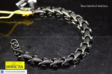 Invicta Men Elements Black Stainless Steel Hook Buckle Bracelet 11mm 39628