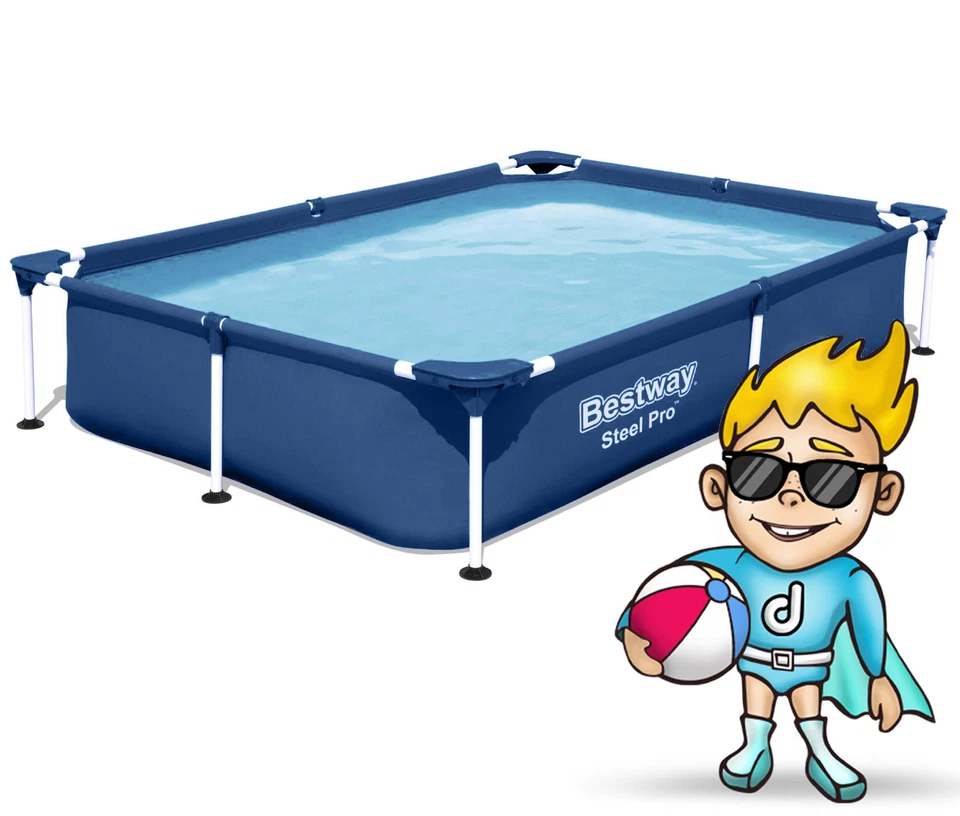 BESTWAY 7 in 1 Frame Pool Gartenpool Schwimmbecken Filterpumpe 221 x 150 x 43 cm - Bild 3 von 4