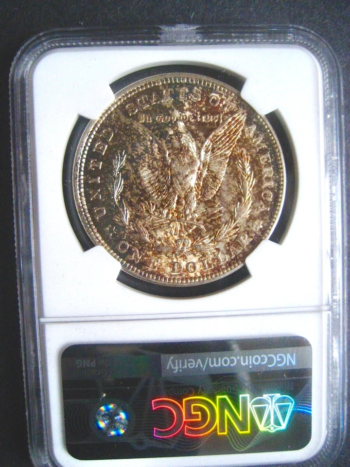 1921-D Morgan Dollar NGC MS-62, Beautiful Dappled Reverse Toning+++++ - Image 4 of 4