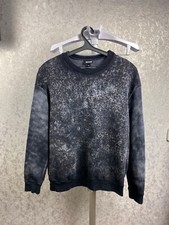 JUST CAVALLI Women's Black Leopard Pattern Sweatshirt Size 42