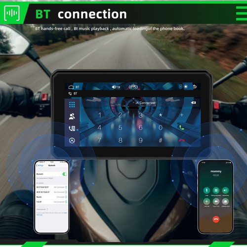 6" IPS Touch Screen Portable Motorcycle Navigator Wireless CarPlay Waterproof - Picture 5 of 18