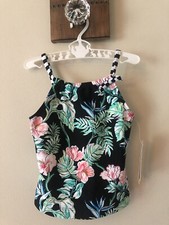 NWT Tommy Bahama Kids Toddler Girls 2T Tankini Swimsuit Top Black Floral