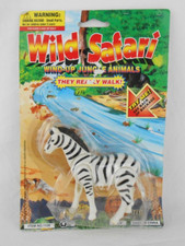 Wild Safari Wind Up Jungle Animals Zebra 1997 New in Package Toy Item 1109
