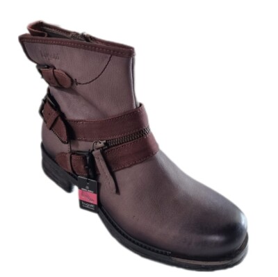   Bugatti Women's Ankle Boots Alexia Genuine Leather Taupe - Live Deal Size 38