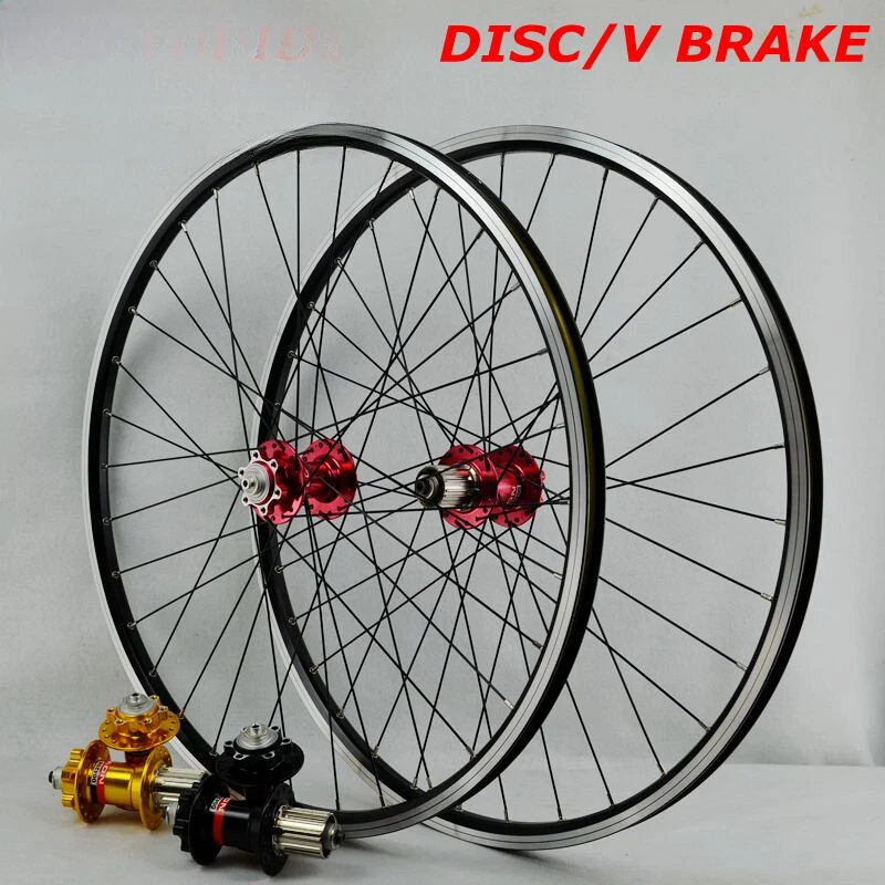 Set De Roues VTT 26" Shimano 8/9/10v – Avec Pneus Et Freins V-brake – Neuf