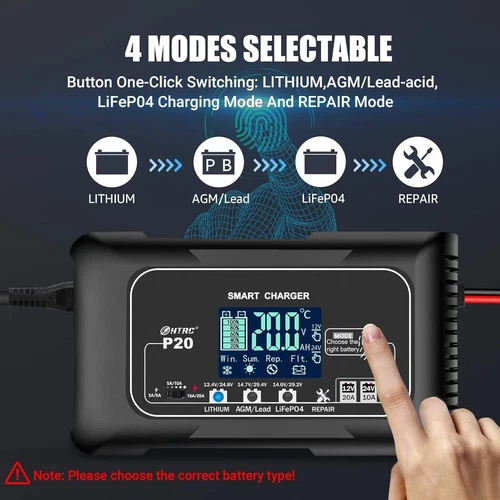 20 Amp Lithium Battery Charger 12V and 24V Lifepo4 Lead-AcidAGM/Gel/SLA.. Port.. - Picture 2 of 12