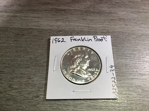 1962 Franklin 90% Silver Proof Half-Dollar US 90% Silver Coin 032522 34te