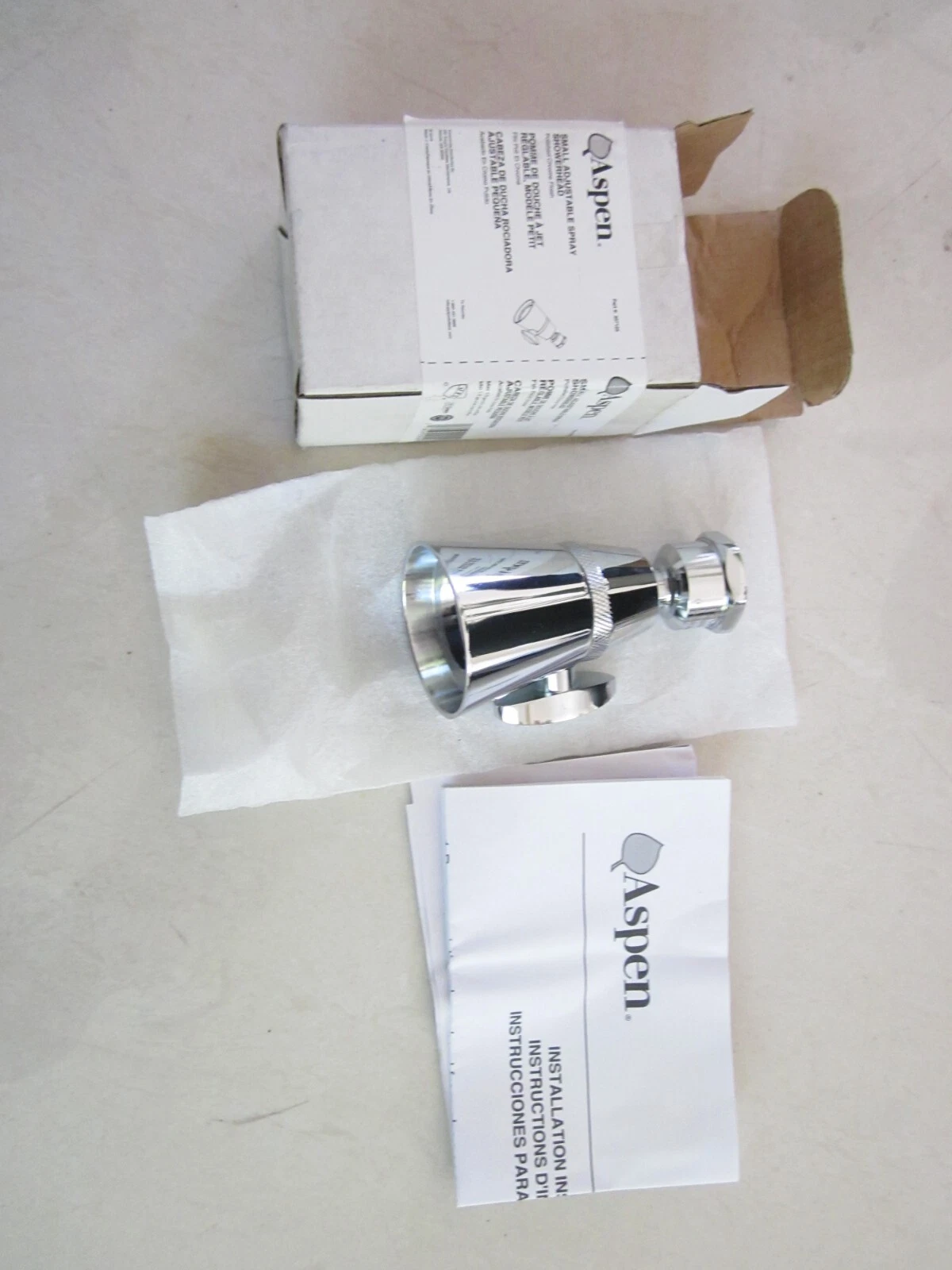 Aspen Small Adjustable Spray Showerhead 307125 Chrome, 1.75 GPM