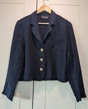 Karen Kane Jacket, 100% Linen, Blue Jacket, Short Jacket