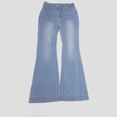 Fashion Nova Women's Juniors Size Blue Flared Leg Medium Wash Stretch  Jeans