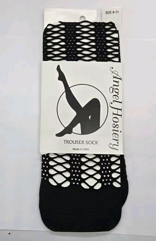 Mujer Pantalón Calcetines FISH NET Patrón Talla 9-11 Negro SEXY Hecho en EE. UU. Foto 2 de 4