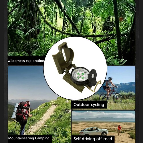 Military Lensatic Compass Phosphorescent Navigation For Hiking Camping Survival - Picture 3 of 6