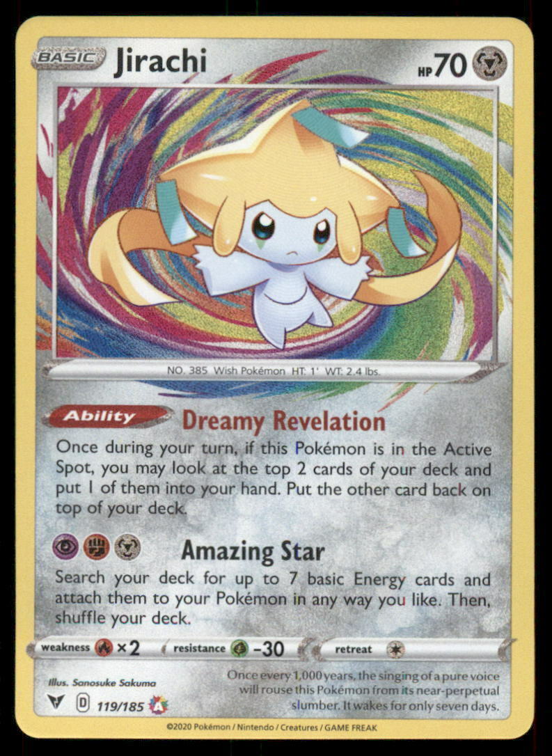 Jirachi 119/185 Swsh04: Vivid Voltage Holo for sale online Jirachi 119/185 Swsh04: Vivid Voltage Holo for sale online