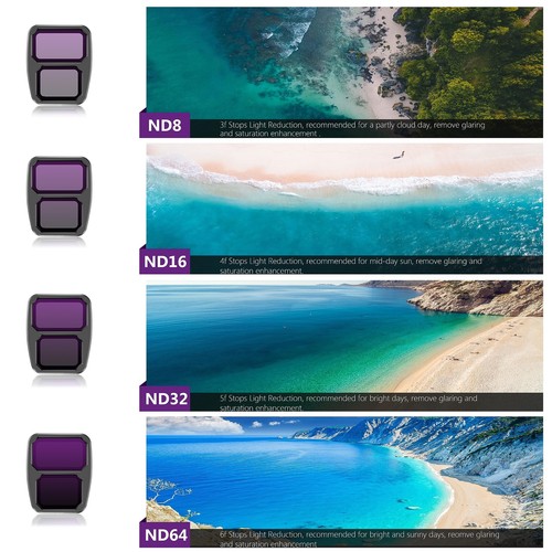 6 PCS For DJI Air 3 Drone Lens Filter Set UV CPL Natural ND 8 ND16 ND32 ND64 - Imagen 4 de 18
