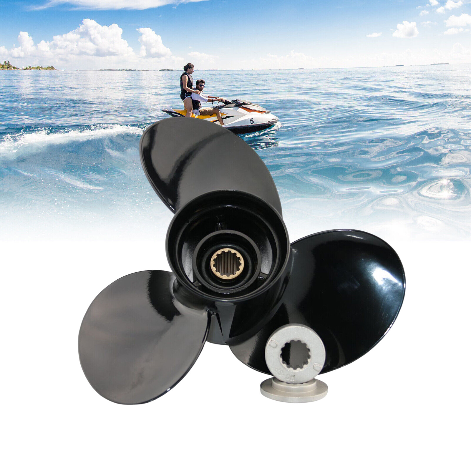 12 1/4 x 9 Pitch Aluminum Propeller For Mercury Mariner Engine 25-75HP 13 Spline
