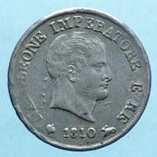 NAPOLEONE RE D'ITALIA 10 SOLDI 1810 MILANO MONETA ARGENTO BONAPARTE COINS