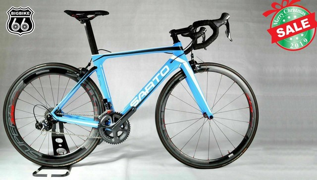 light blue road bike