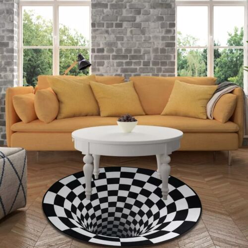 3D Bottomless Hole Optical Illusion Area Rug Carpet Floor Mat Home Living Room - Picture 5 of 9
