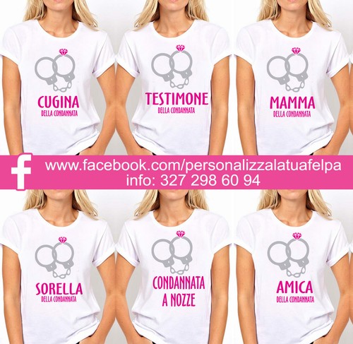 Maglia Addio al Nubilato T-Shirt Donna con Stampa Sposa Amiche della Sposa  | eBay