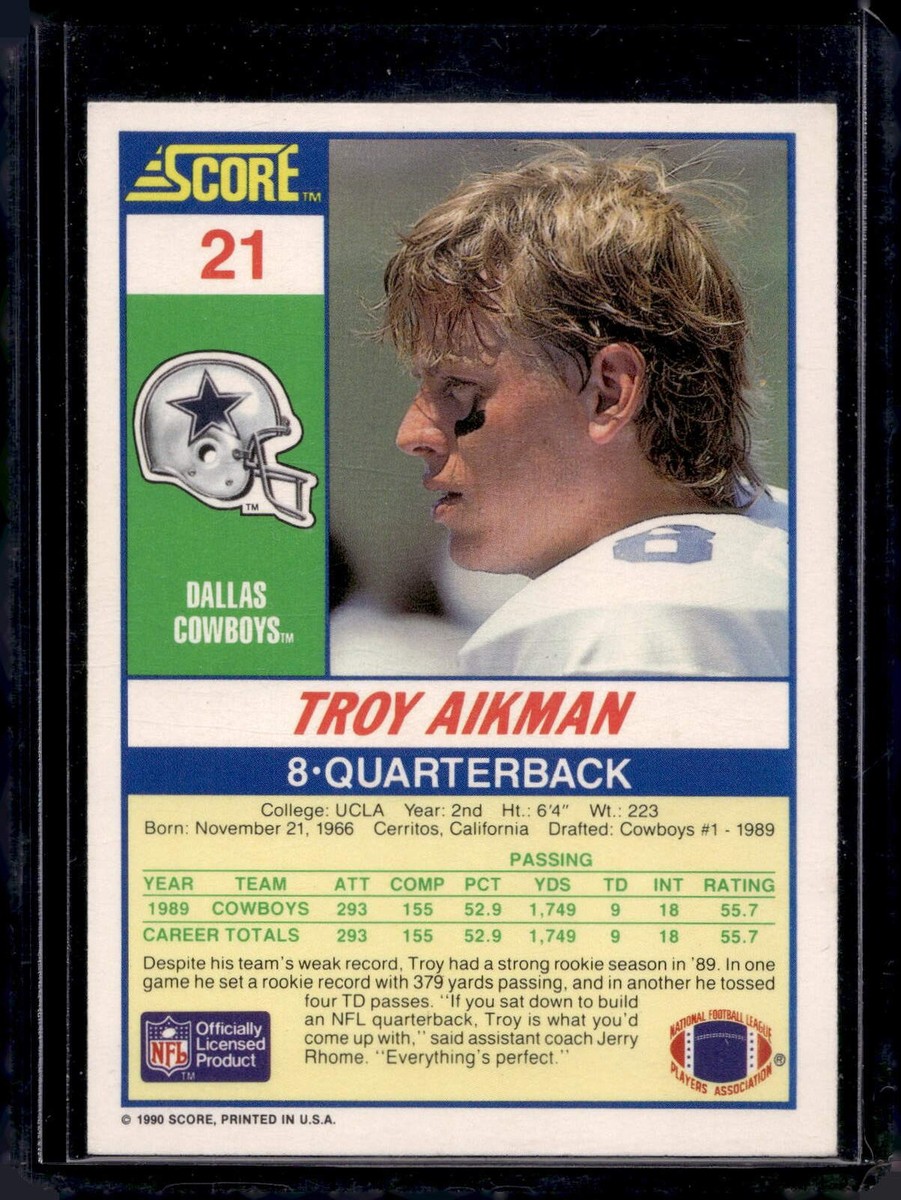 1990 Score #21 Troy Aikman | eBay