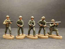 1/72 WWII US Pacific Theater Marine Corps 5 Soliders Model