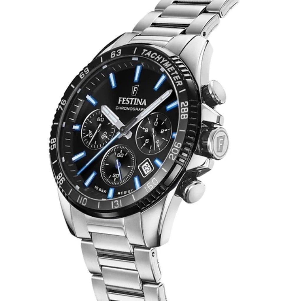Festina Timeless Chronograph Black Dial Quartz 100M Men's Watch F20560-5