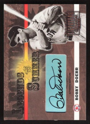 2003 DONRUSS SIGNATURE BOBBY DOERR LS-8 LEGENDS OF SUMMER AUTOGRAPH RED SOX