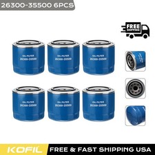 6 Packs Oil Filters W Washers For Genesis Hyundai Kia 26300-35505 26300-35500