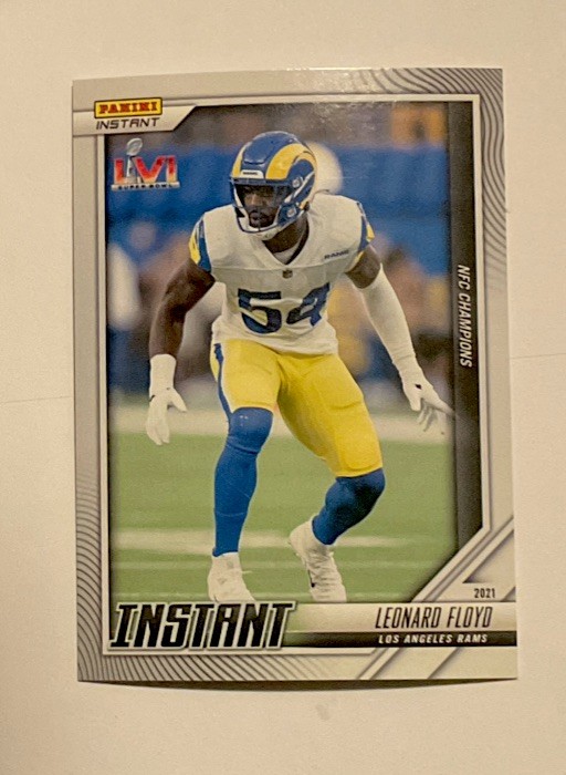 Leonard Floyd LA RAMS 2021 PANINI INSTANT NFC CHAMPIONS SB LVI #240 PR 323