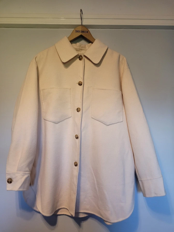 Gant Handstiched Shirt Jacket Size M Medium Cream Wool New Tags Rrp £275 - Image 3 of 4