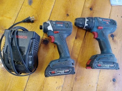 Bosch Cordless 18v Drill DDS181A & Impact Driver IDS181 +(2) Batteries, Charger