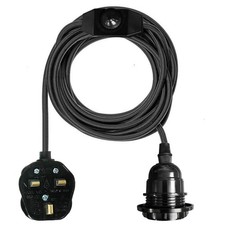 Image of LEDSone Pendant Light Black Hanging Industrial Hanging E27 Bulb Holder 120 Volts