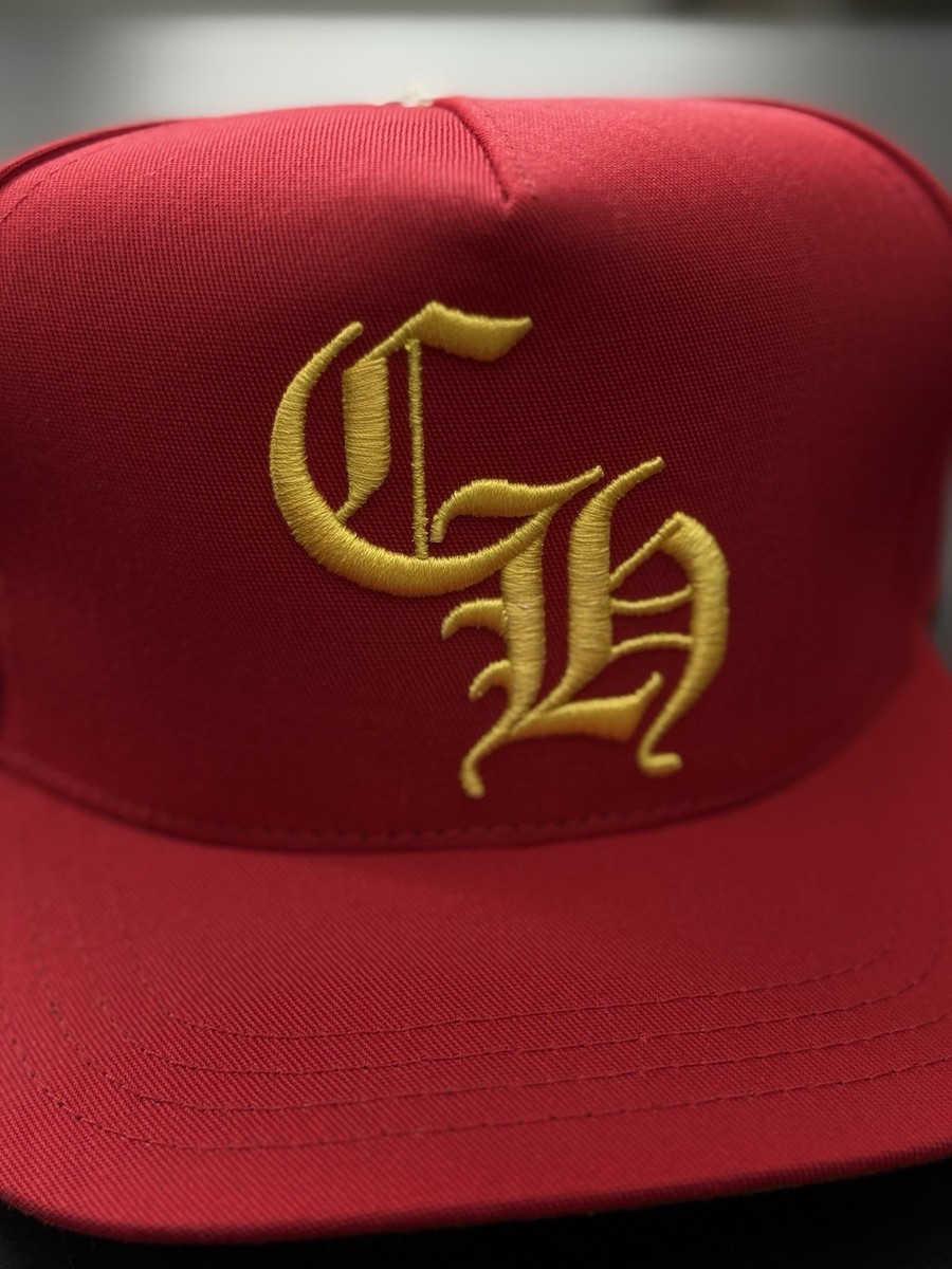 Chrome Hearts Yellow CH Logo Red SnapBack 100% Authentic